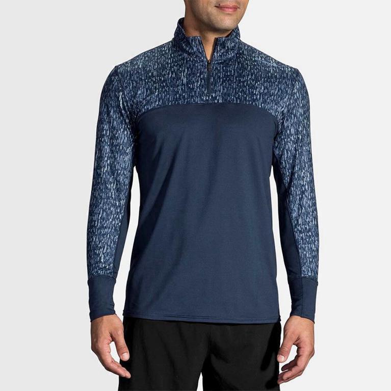 Brooks Dash Half Zip - Chaquetas Hombre - Azules (ASCL-39065)